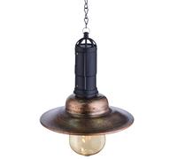 Lampe solaire LED suspendue, lampe de balcon, lanterne d'extérieur industrielle, métal foncé, verre transparent, DxH 15,5x50 cm