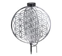 Lampe solaire, lumière décorative orientale, lampe de jardin, fleur de vie, solaire, lampe solaire, métal pour l'extérieur, métal, piquet de sol, 1x LED blanc chaud, LxlxH 40x40x51 cm