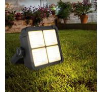 Lampe solaire noire Projecteur Lampe d'extérieur résistant aux intempéries Lampe d'atelier à intensité variable, pied en verre, 1x LED 15W 1000lm 4000K blanc neutre, LxlxH 18,5x5,5x14,5 cm