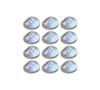 vidaXL Applique murale solaire d'extérieur LED 12 pcs. Rond Argenté