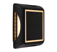 Lampe solaire noire Lampe extérieure Applique murale Lampe de jardin Projecteur de sol Piquet de terre, 3 niveaux de gradation, alu plastique, 1x LED blanc chaud, LxlxH 14x14x3,6 cm