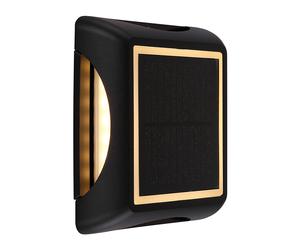 Lampe solaire noire Lampe extérieure Applique murale Lampe de jardin Projecteur de sol Piquet de terre, 3 niveaux de gradation, alu plastique, 1x LED blanc chaud, LxlxH 14x14x3,6 cm