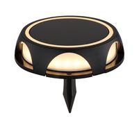 Lampe solaire noire Lampe extérieure Lampe murale Lampe de jardin Lampe enfichable Batterie Mur de maison résistant aux intempéries, alu plastique, 1x LED 3000K, DxH 14x3,6 cm