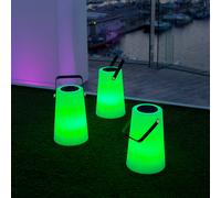 Lampe Solaire Portable Nómada sur Batterie, LED, IP65, Blanc et Anthracite