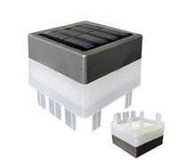 Lampe Solaire Poteau Clôture - 7x7x6,7cm Lanterne Étanche Base Montage Quai | Lampe Poteau Cour Solaire | Lampes Poteaux Aluminium Pour Entrée Jardin Balcon Terrasse Piscine Paysage Portail Rout