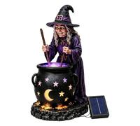 Lampe solaire pour chaudron de sorcière d'Halloween | Éclairage de chemin de vacances pour propriétaires de maison, jardiniers, paysagistes, allées, allées, cours, pelouse