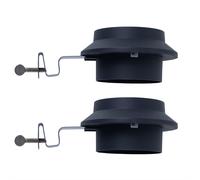 Lampe solaire pour gouttière, applique murale anthracite, lampe de clôture, métal et plastique, LED blanc chaud, L 16 cm, lot de 2