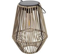 Lampe solaire pour jardin, aspect rotin, couleur beige, étanche, vendue à l'unité