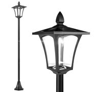 Lampe solaire pour jardin - Lampadaire solaire - Panneau solaire - Indice de protection IP44 - Matériau : ABS - Batterie incluse - Dimensions : 18 x 18 x 160 cm - Couleur : Noir