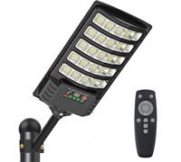 Lampe solaire pour l'extérieur, 500 W, 15000 lumens, avec détecteur de mouvement, indice de protection IP67, température de couleur 6500 K