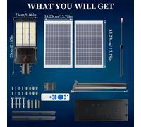 Lampe solaire - Projecteur de sécurité LED - 25000 mAh - 6500 K - IP67 - Graduable - 5 mètres - Aluminium