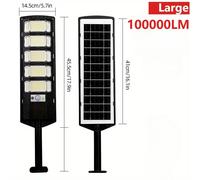 Lampe solaire - Projecteur LED pour l'éclairage public - 1 unité - 5 mètres - 12 V - Étanchéité IP65 - Intensité variable - Batterie lithium