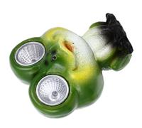 Lampe Solaire Réaliste Grenouille Décorative en Résine Verte de Jardin
