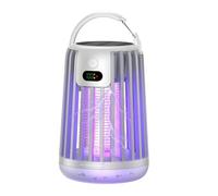Lampe solaire rechargeable anti-moustiques, portable électrique d'extérieur anti-insectes, lumière violette pour terrasse, camping et jardin (blanc)