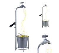 Lampe solaire robinet 30x LED décoration de jardin lampe d'extérieur lampe de terrasse, métal plastique argent, blanc chaud, LxH 17x62 cm