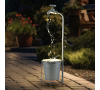 Lampe Solaire Robinet D’ Espace Extérieur 30x LED Solardéco Argent H 62 cm