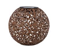 Lampe solaire rouille lampe solaire pour boule extérieure piquet de sol décoratif de jardin solaire, avec effet de lumière orientale, métal, 1x LED blanc chaud, DxH 18,5x54 cm