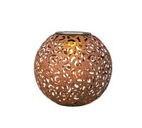 Lampe solaire rouille lampe solaire pour boule extérieure piquet de sol décoratif de jardin solaire, avec effet de lumière orientale, métal, 1x LED blanc chaud, DxH 18x52,5 cm