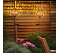 Lampe Solaire Spots à Encastrer Déco Oriental Cuivre LED Boule 2er Set