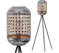 Lampe Solaire sur Pied Extérieure LED 92cm - Lanterne Étanche en Rotin à Trois Pieds pour Jardin,Balcon,Terrasse - Éclairage