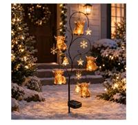 Lampe solaire sur piquet pour sapin de Noël, décoration de cour de Noël, bonhomme de neige, décoration d'extérieur pour jardin, pelouse, allée et porche, H