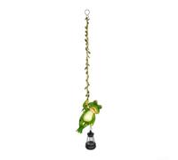 Lampe Solaire Suspendu Jardin Résine Animal LED IP44 | Lampe suspendue IP44 avec marche/arrêt automatique pour grenouille, tortue, cour, terrasse, pelouse, ornement, 1 pièce