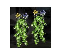 Lampe solaire suspendue jardin fleurs et papillons IP65