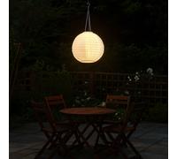 Lampe solaire Lampion Lampe d'extérieur LED Lampe suspendue de jardin blanche Lampe d'extérieur suspendue, acier inoxydable plastique, blanc chaud, DxH 30x 55 cm