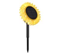 Lampe solaire Tournesol Décoration de jardin Lampe solaire noire jaune, plastique, 1x LED, DxH 13x29,5 cm
