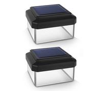 Green Blue GB127 Lot de 2 lampes solaires LED avec capteur crépusculaire Blanc neutre Batterie 4000 K 80 x 80 mm
