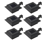 vidaXL Lampe solaire LED carrée 12 cm – Lot de 6 – Noir