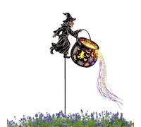 Lampe sorcière d'Halloween avec guirlande lumineuse colorée et projection | Lumière de sorcière amusante avec chapeau de sorcière, design imaginatif de style cascade, décoration magique pour jardin