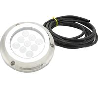 Lampe sous-marine de yacht, DC 12 V-24 V, verre trempé, IP68, étanche, dôme arrière d'eau de mer, lampe de piscine, blanc, 17 W