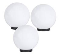 Lampe Sphérique 3er Set 3x Ø 25 cm Terrasses Décoration Blanc Lampes Boule E27 Éclairage de Jardin 230 Volt Éclairage Extérieur avec Plaque de Base