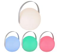 Lampe sphérique de décoration de jardin dimmable avec télécommande lampe d'extérieur à changement de couleur lampe rechargeable avec effet bougie, à suspendre ou à poser, LED RVB, DxH 18,9 x 21 cm