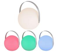 Lampe sphérique de décoration de jardin dimmable avec télécommande lampe d'extérieur à changement de couleur lampe rechargeable avec effet bougie, à suspendre ou à poser, LED RVB, DxH 18,9 x 21 cm
