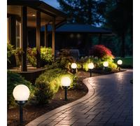 Lampe Sphérique Lampe Solaire Spots à Encastrer LED Pointe Blanc Jardin 6er Set