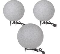 Lampe sphérique Lampe sphérique Lampe extérieure Aspect granit Set de 3 40-30-30cm