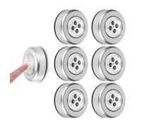 Lampe Spot LED Éclairage Supplémentaire, Lot de 6 Spots LED Autocollants à Piles, Lumières Tactiles Intelligentes Coller,Lampes