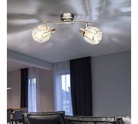Lampe Spot Plafonnier Suspension Mobile Verre de Cristal Transparent Chrome E14 [EEK: Nicht bewertet]