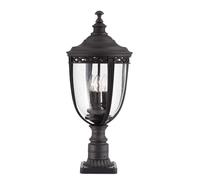 Lampe Standlaterne Borne Lumineuse Noir Pressglas Lampe de Jardin 3 à Feux
