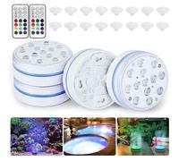 Lampe Submersible étanche PRUMYA - 13 LED 16 couleurs - Lot de 4pcs + 2 télécommandes