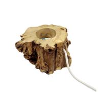 Lampe sur pied à base de boule de cristal, lampe sculptée originale en racine de bois.