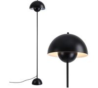 Lampe sur Pied au Design Nordique Classique Noir avec Abat-jour et Base Parabolique Douille E27 pour Salon Salle à Manger Chambre.