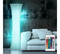 Lampadaire élégant, lampe de bureau en textile blanc à intensité variable, dans un ensemble comprenant des ampoules LED RVB