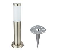 Lampe sur pied d'extérieur en argent avec prise de picots de jardin Lampe de jardin dans un ensemble comprenant des ampoules LED