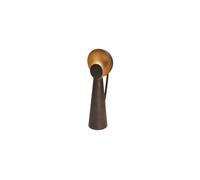 Lampe sur pied en métal noir, 1 ampoule, abat-jour demi-globe doré intérieur, pied conique - Chehoma, Hideandseek - 30x30x90 cm