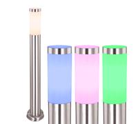 Lampe sur pied extérieure en acier inoxydable avec commande vocale DIMMER dans un ensemble comprenant des ampoules LED RVB