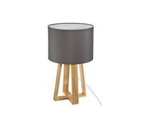 Lampe sur pied grise en bois - H 35 cm --