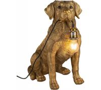 Lampe sur pied Labrador, 52 cm, finition or antique, lampe d'ambiance, figurine décorative, lampe en forme d'animal, figurine pour salon, lampe en forme de chien avec interrupteur. Lampe sur pied en f